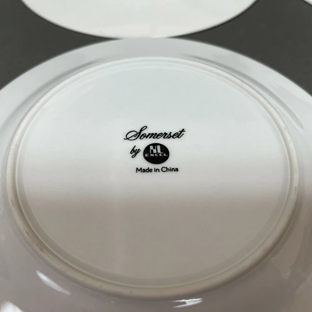 Somerset by NL Excel Bread and Butter Plates Floral Platinum Trim Lot of‎ 4